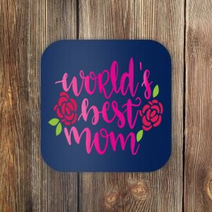 Worlds Best Mom Flower Coaster