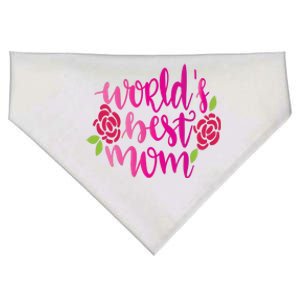 Worlds Best Mom Flower USA-Made Doggie Bandana