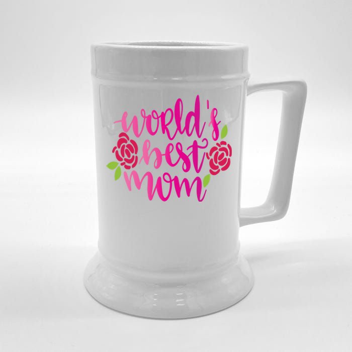 Worlds Best Mom Flower Beer Stein