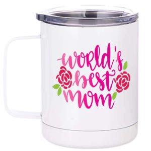 Worlds Best Mom Flower 12 oz Stainless Steel Tumbler Cup