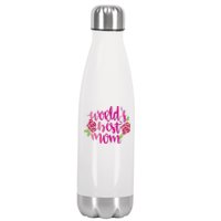 Worlds Best Mom Flower Stainless Steel Insulated Water Bottle