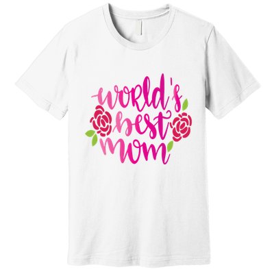 Worlds Best Mom Flower Premium T-Shirt