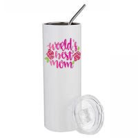 Worlds Best Mom Flower Stainless Steel Tumbler