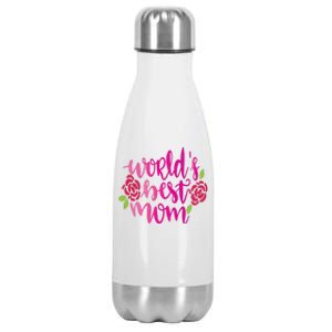 Worlds Best Mom Flower Stainless Steel Insulated Water Bottle