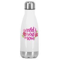 Worlds Best Mom Flower Stainless Steel Insulated Water Bottle