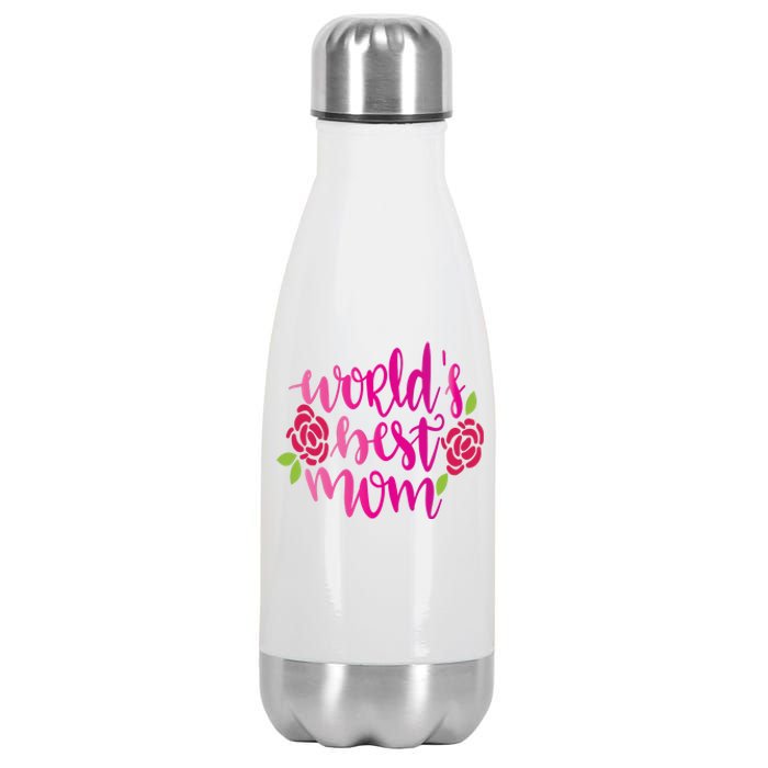 Worlds Best Mom Flower Stainless Steel Insulated Water Bottle