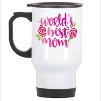 Worlds Best Mom Flower Stainless Steel Travel Mug