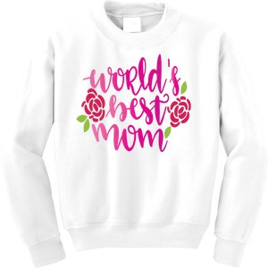 Worlds Best Mom Flower Kids Sweatshirt