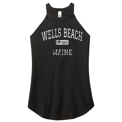 Wells Beach Maine Me Vintage Women’s Perfect Tri Rocker Tank