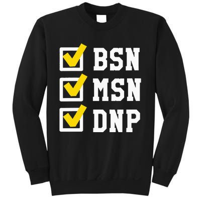 Womens BSN MSN DNP Doctorate Degree Checklist Funny Graduation Gift Sweatshirt