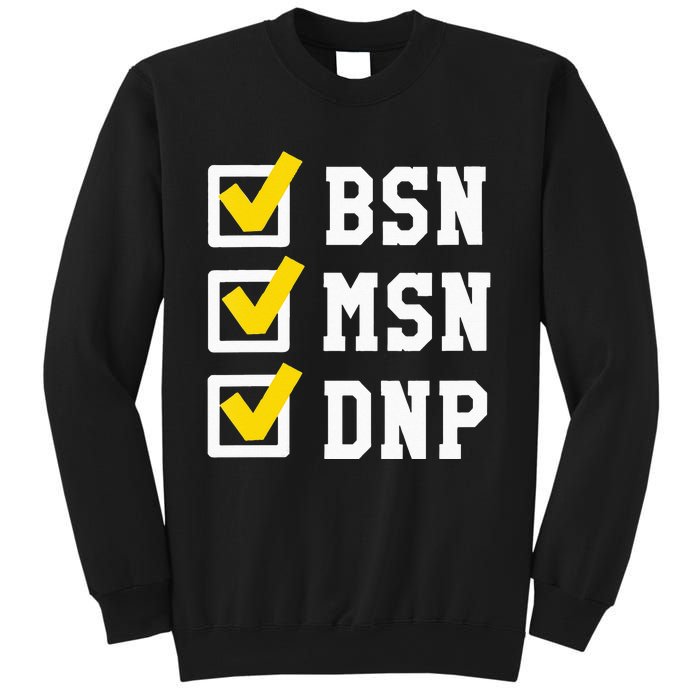 Womens BSN MSN DNP Doctorate Degree Checklist Funny Graduation Gift Sweatshirt