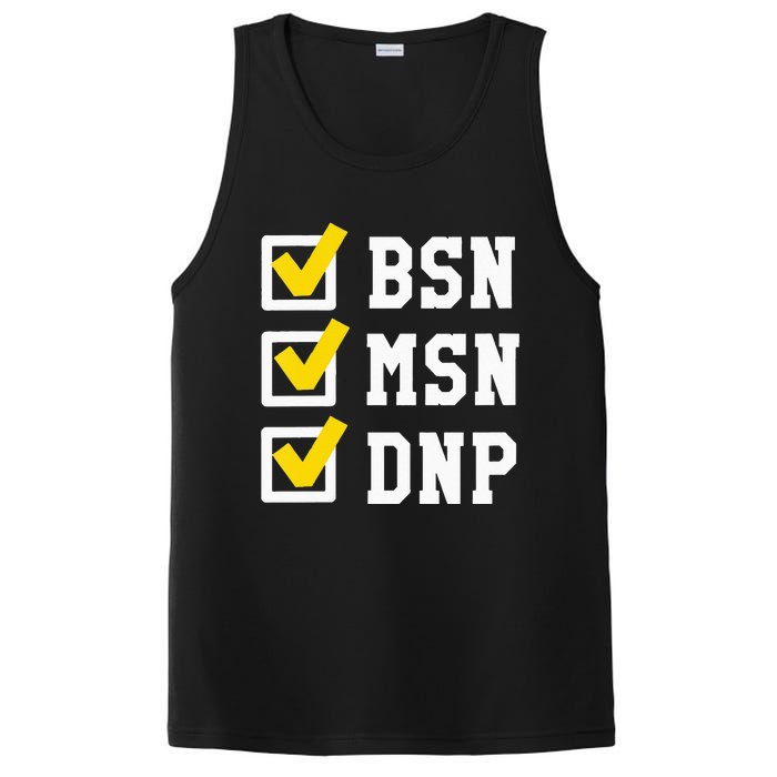 Womens BSN MSN DNP Doctorate Degree Checklist Funny Graduation Gift PosiCharge Competitor Tank