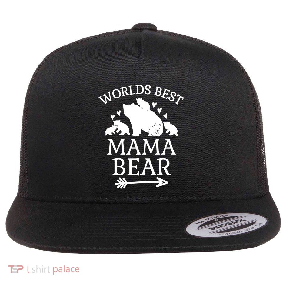 Worlds Best Mama Bear 5 Cubs Mothers Day Gift For Mom Gift Flatbill Hat