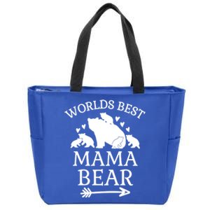 Worlds Best Mama Bear 5 Cubs Mothers Day Gift For Mom Gift Zip Tote Bag