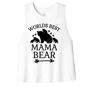 Worlds Best Mama Bear 5 Cubs Mothers Day Gift For Mom Gift Women's Racerback Cropped Tank