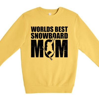 Worlds Best Mom Design Snowboarding Gift Premium Crewneck Sweatshirt