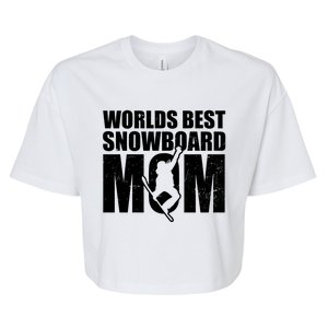 Worlds Best Mom Design Snowboarding Gift Bella+Canvas Jersey Crop Tee