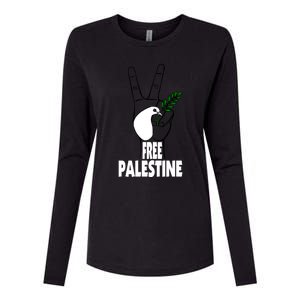 West Bank Middle East Peace Dove Olive Branch Free Palestine Cool Gift Womens Cotton Relaxed Long Sleeve T-Shirt