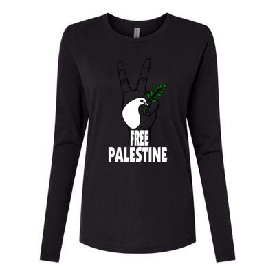 West Bank Middle East Peace Dove Olive Branch Free Palestine Cool Gift Womens Cotton Relaxed Long Sleeve T-Shirt