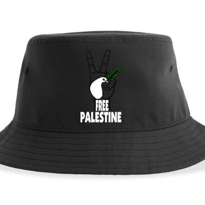 West Bank Middle East Peace Dove Olive Branch Free Palestine Cool Gift Sustainable Bucket Hat