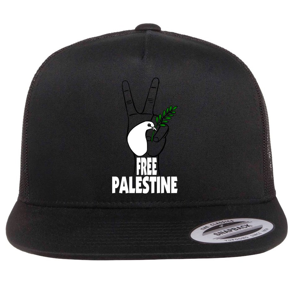 West Bank Middle East Peace Dove Olive Branch Free Palestine Cool Gift Flat Bill Trucker Hat