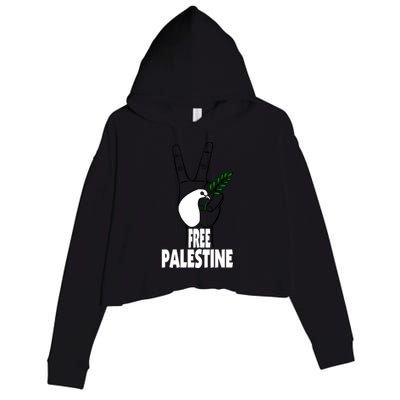 West Bank Middle East Peace Dove Olive Branch Free Palestine Cool Gift Crop Fleece Hoodie