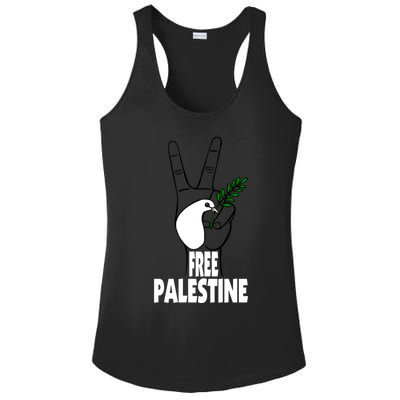 West Bank Middle East Peace Dove Olive Branch Free Palestine Cool Gift Ladies PosiCharge Competitor Racerback Tank