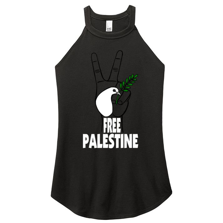 West Bank Middle East Peace Dove Olive Branch Free Palestine Cool Gift Women's Perfect Tri Rocker Tank
