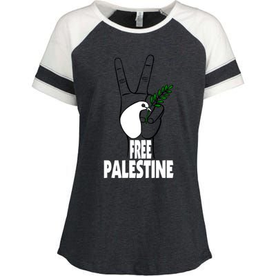 West Bank Middle East Peace Dove Olive Branch Free Palestine Cool Gift Enza Ladies Jersey Colorblock Tee