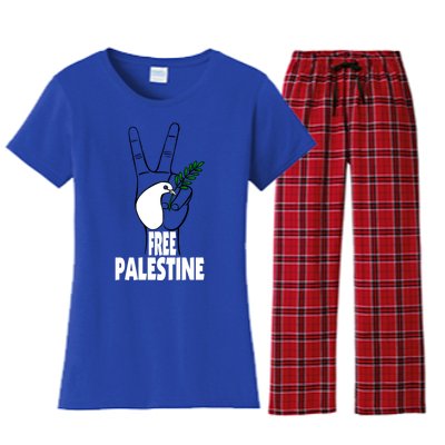 West Bank Middle East Peace Dove Olive Branch Free Palestine Cool Gift Women's Flannel Pajama Set