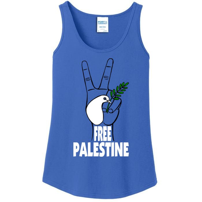 West Bank Middle East Peace Dove Olive Branch Free Palestine Cool Gift Ladies Essential Tank