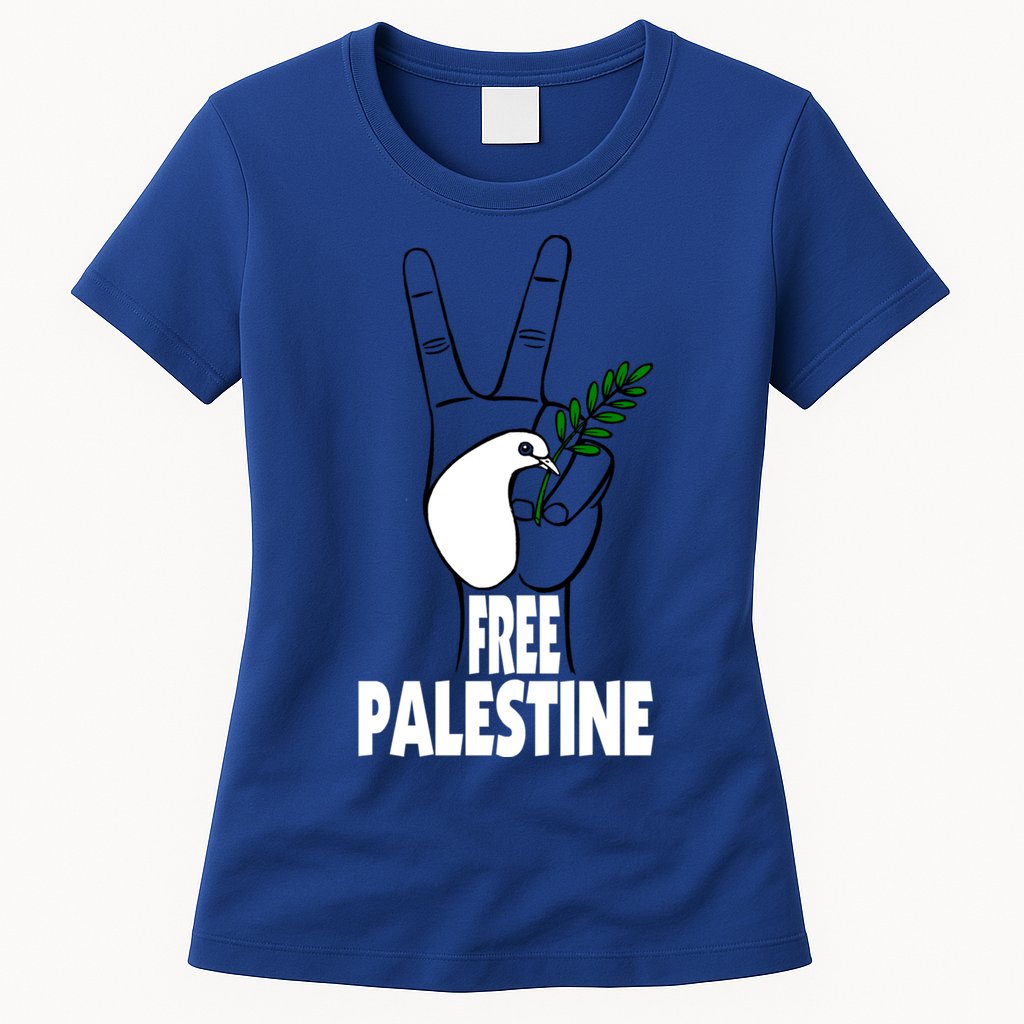 West Bank Middle East Peace Dove Olive Branch Free Palestine Cool Gift Womens T-Shirt