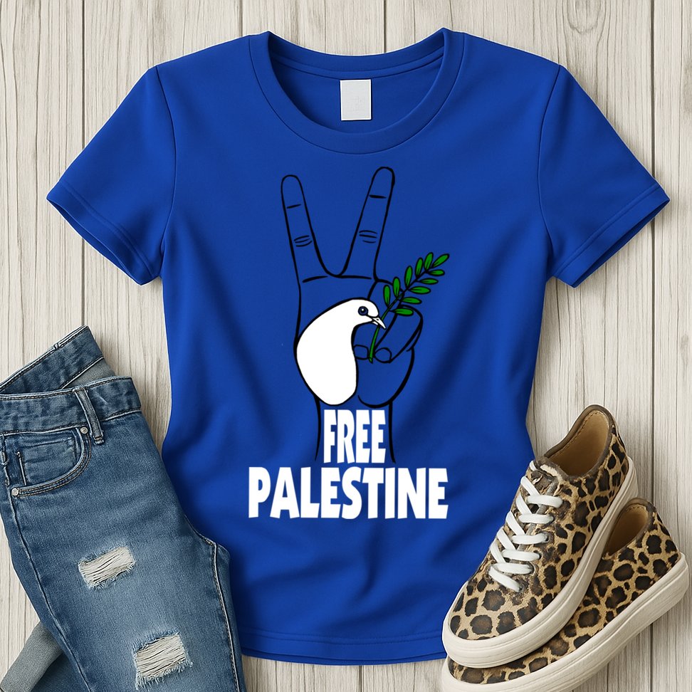 West Bank Middle East Peace Dove Olive Branch Free Palestine Cool Gift Womens T-Shirt