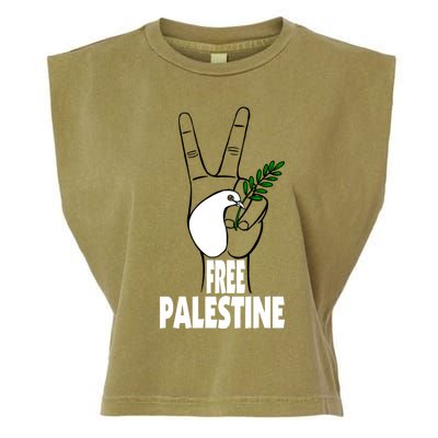 West Bank Middle East Peace Dove Olive Branch Free Palestine Cool Gift Garment-Dyed Women's Muscle Tee