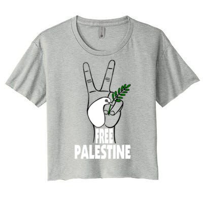 West Bank Middle East Peace Dove Olive Branch Free Palestine Cool Gift Women's Crop Top Tee