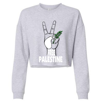 West Bank Middle East Peace Dove Olive Branch Free Palestine Cool Gift Cropped Pullover Crew