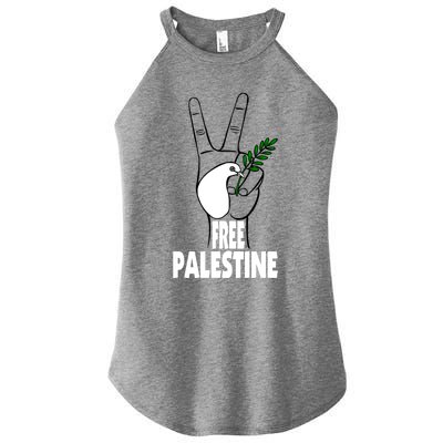 West Bank Middle East Peace Dove Olive Branch Free Palestine Cool Gift Women's Perfect Tri Rocker Tank