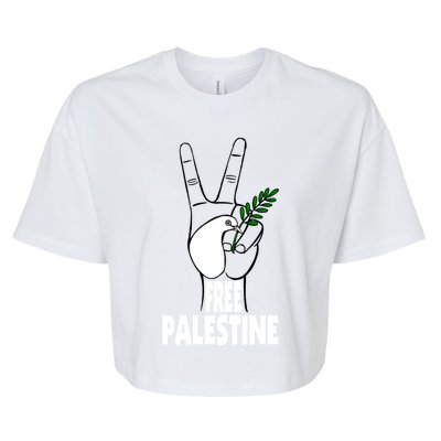 West Bank Middle East Peace Dove Olive Branch Free Palestine Cool Gift Bella+Canvas Jersey Crop Tee