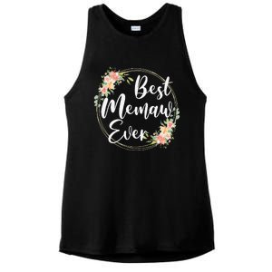 Womens Best Memaw Ever Mother's Day Memaw Gift Happy Mothers Day Ladies PosiCharge Tri-Blend Wicking Tank