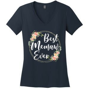 Womens Best Memaw Ever Mother's Day Memaw Gift Happy Mothers Day Women's V-Neck T-Shirt