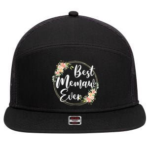 Womens Best Memaw Ever Mother's Day Memaw Gift Happy Mothers Day 7 Panel Mesh Trucker Snapback Hat