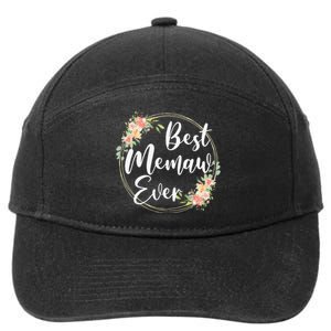 Womens Best Memaw Ever Mother's Day Memaw Gift Happy Mothers Day 7-Panel Snapback Hat