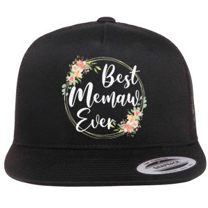 Womens Best Memaw Ever Mother's Day Memaw Gift Happy Mothers Day Flat Bill Trucker Hat