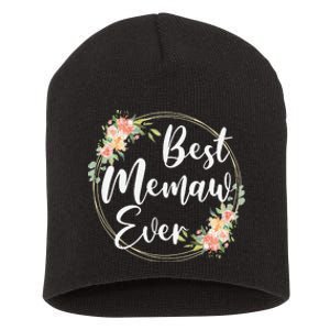 Womens Best Memaw Ever Mother's Day Memaw Gift Happy Mothers Day Short Acrylic Beanie