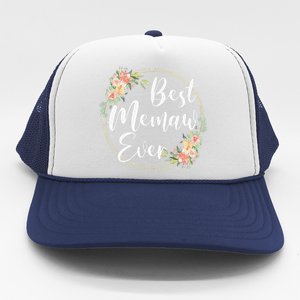 Womens Best Memaw Ever Mother's Day Memaw Gift Happy Mothers Day Trucker Hat