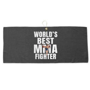 Worlds Best Mma Fighter Mixed Martial Arts Cool Gift Large Microfiber Waffle Golf Towel