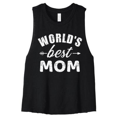 World's Best Mom Mother's Day Women's Racerback Cropped Tank