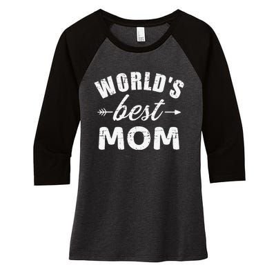 World's Best Mom Mother's Day Women's Tri-Blend 3/4-Sleeve Raglan Shirt