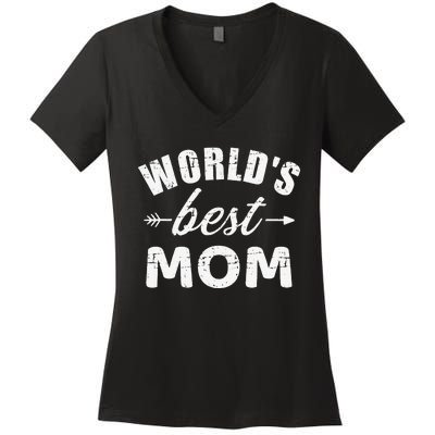 World's Best Mom Mother's Day Women's V-Neck T-Shirt