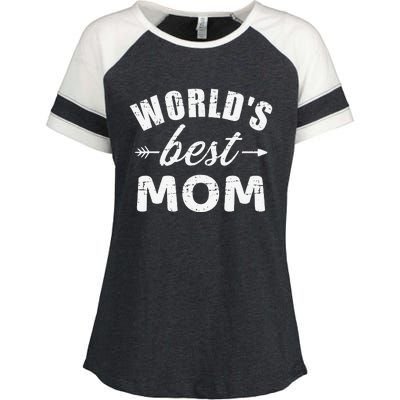 World's Best Mom Mother's Day Enza Ladies Jersey Colorblock Tee